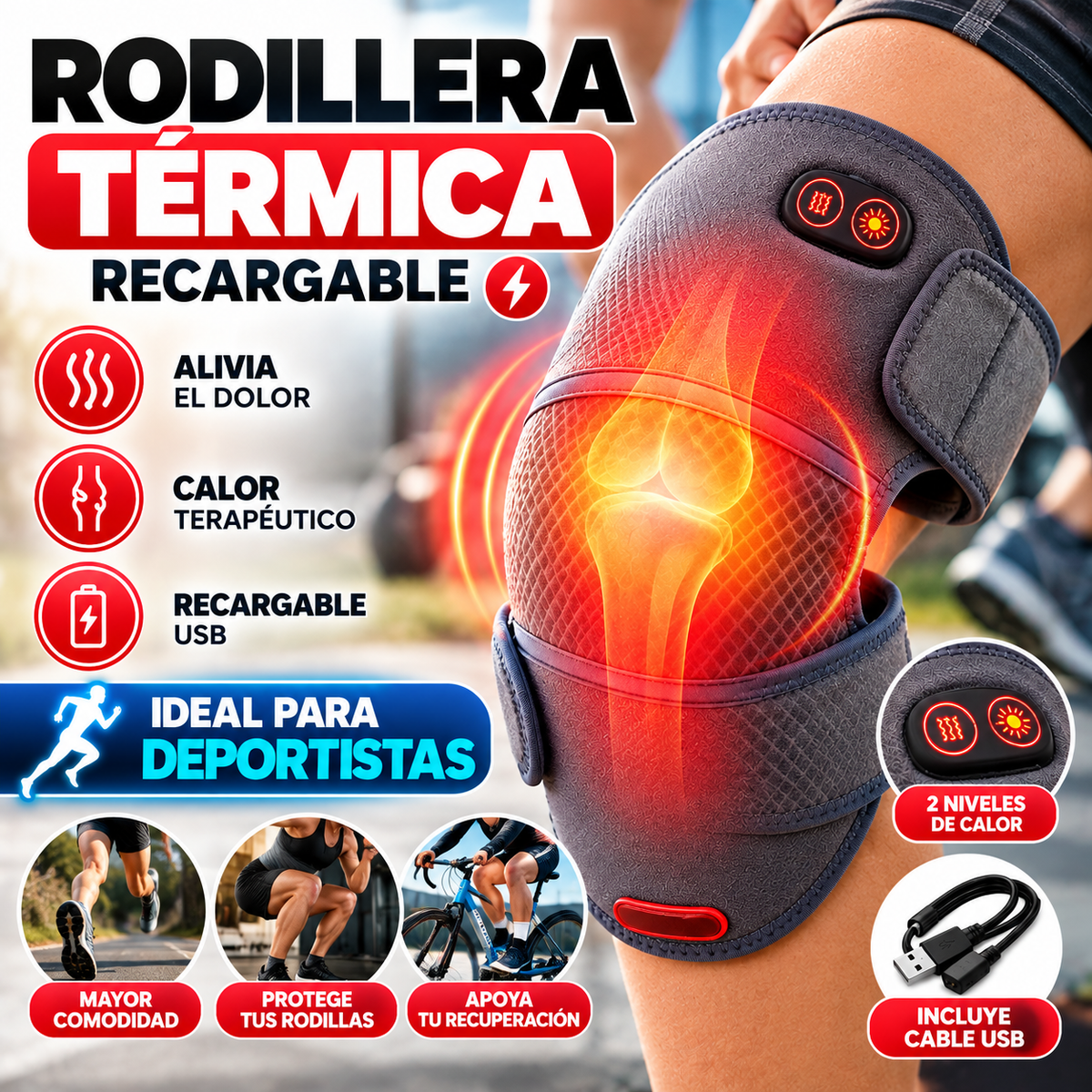Rodillera Eléctrica Térmica Inteligente